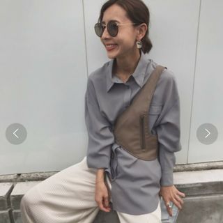 19aw AMERI VINTAGE リボン タイ シャツ ブラウスレディース