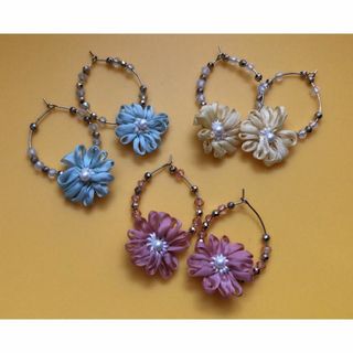 Flowerフープピアス＊3色SET(ピアス)