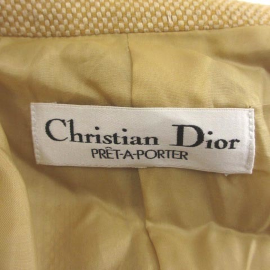 Christian Dior(クリスチャンディオール)のクリスチャンディオール ヴィンテージ テーラードジャケット ツイード 黄系 M レディースのジャケット/アウター(テーラードジャケット)の商品写真