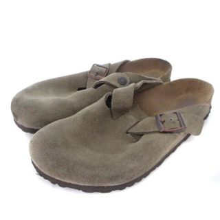 ビルケンシュトック(BIRKENSTOCK)のビルケンシュトック ボストン サボサンダル スエード カーキ系 41 26.5(サンダル)