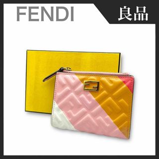 フェンディ(FENDI)の【良品】FENDI ズッカ 折り財布 FFエンボス ミディアムウォレット(財布)