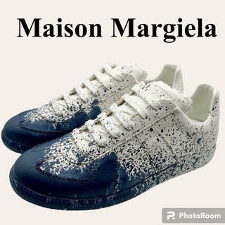 マルタンマルジェラ(Maison Martin Margiela)の【新品】メゾンマルジェラ ジャーマントレーナー レプリカ ドロップペイント 37(スニーカー)