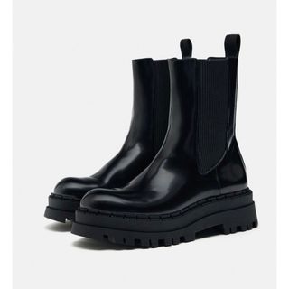 ZARA トラックソールチェルシーブーツ 35