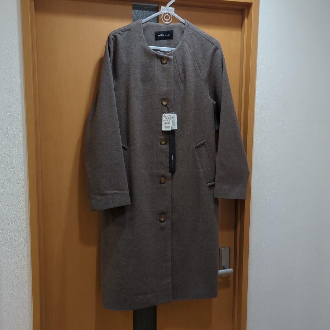 モカブラウンコート新品最終価格❗ レディースのジャケット/アウター(ロングコート)の商品写真