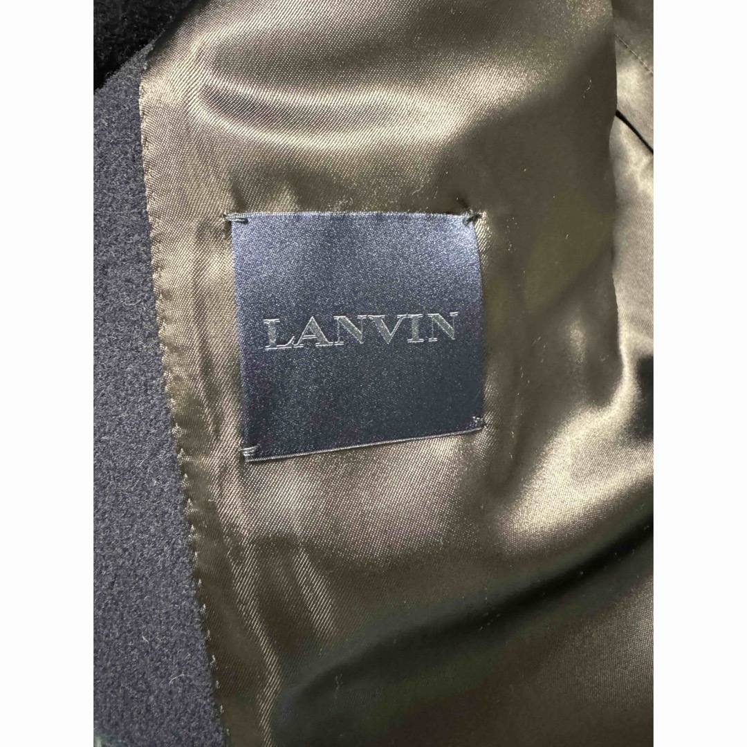 LANVIN(ランバン)のLANVIN　ランバン　ルカ期　５ボタン圧縮ウールコート　４４サイズ　ネイビー メンズのジャケット/アウター(チェスターコート)の商品写真