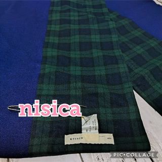 ◆一度のみ使用・美品【nisica】ストール、青系、マフラー、スカーフ、ショール(ストール/パシュミナ)