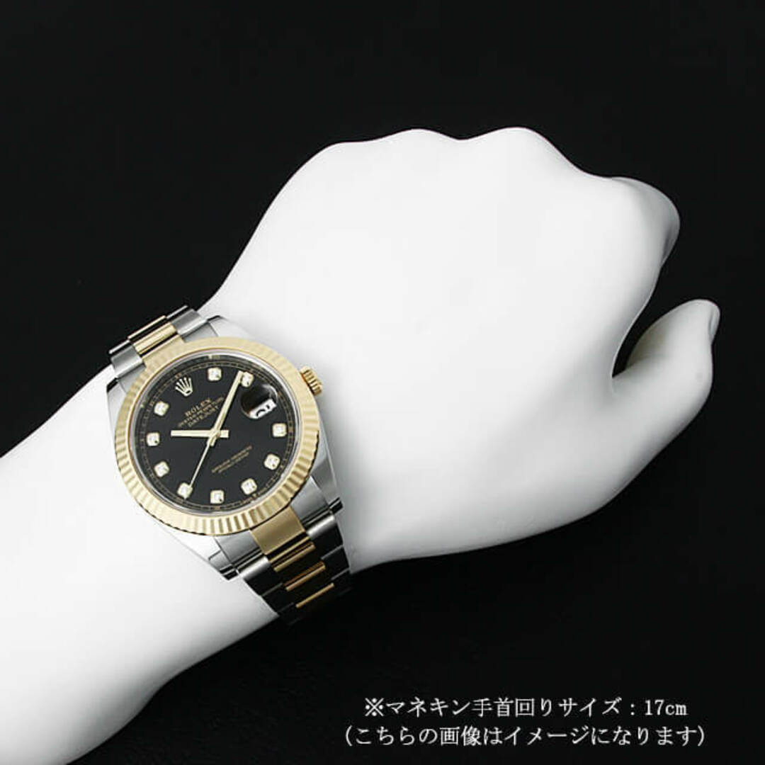 ROLEX(ロレックス)のロレックス デイトジャスト41 10Pダイヤ 126333G ブラック 3列 オイスターブレス ランダム番 メンズ 中古 腕時計 メンズの時計(腕時計(アナログ))の商品写真