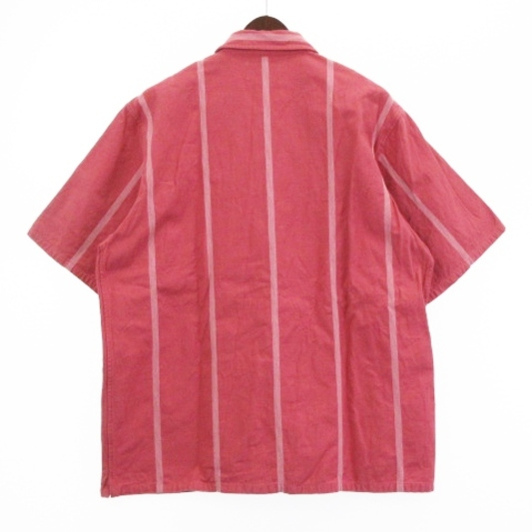 UNUSED(アンユーズド)のアンユーズド オープンカラー ストライプ シャツ 五分袖 コットン ピンク 1 メンズのトップス(シャツ)の商品写真