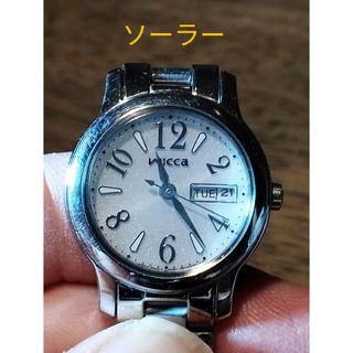 シチズン(CITIZEN)のAD12　シチズン・ウィッカ　ソーラー時計　稼働品　曜日・日付つき(腕時計)