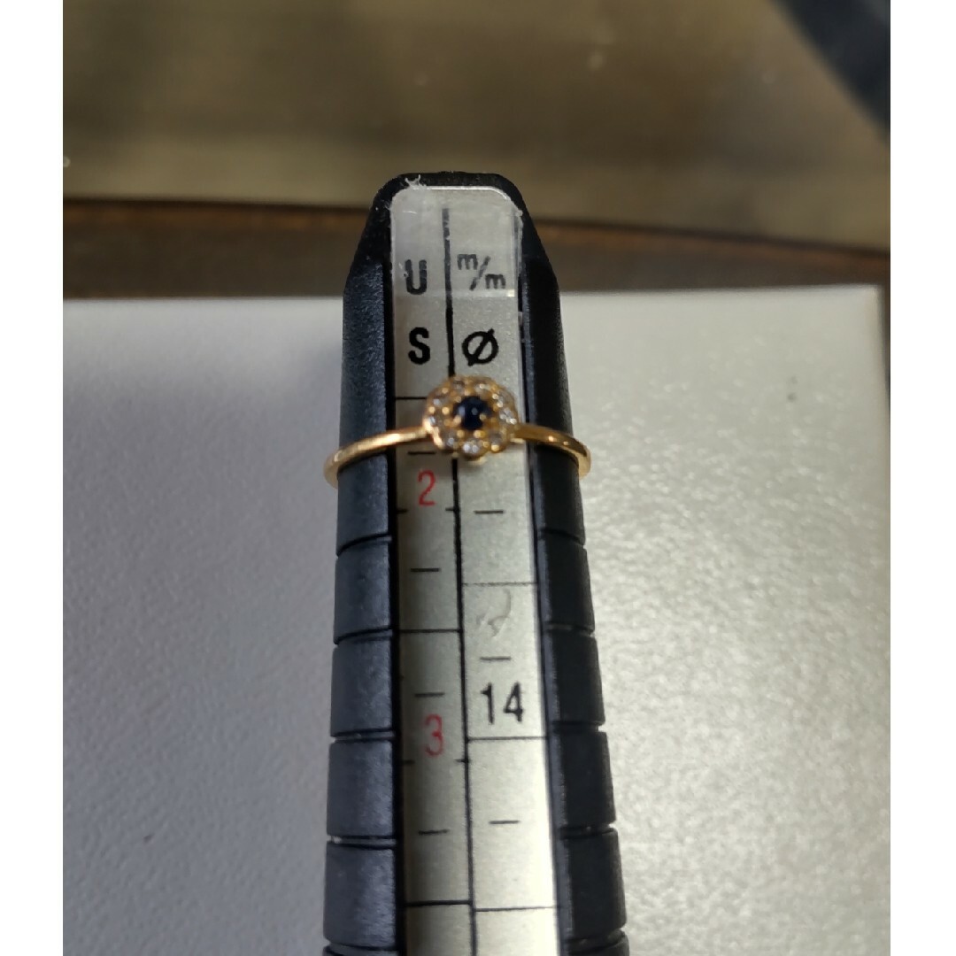 AHKAH(アーカー)のAHKAHピンキーリング18Kサファイアダイヤ レディースのアクセサリー(リング(指輪))の商品写真