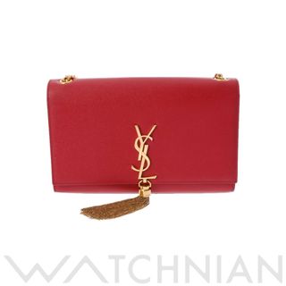 YSL サンローラン ショルダーバック レッド スゥェード