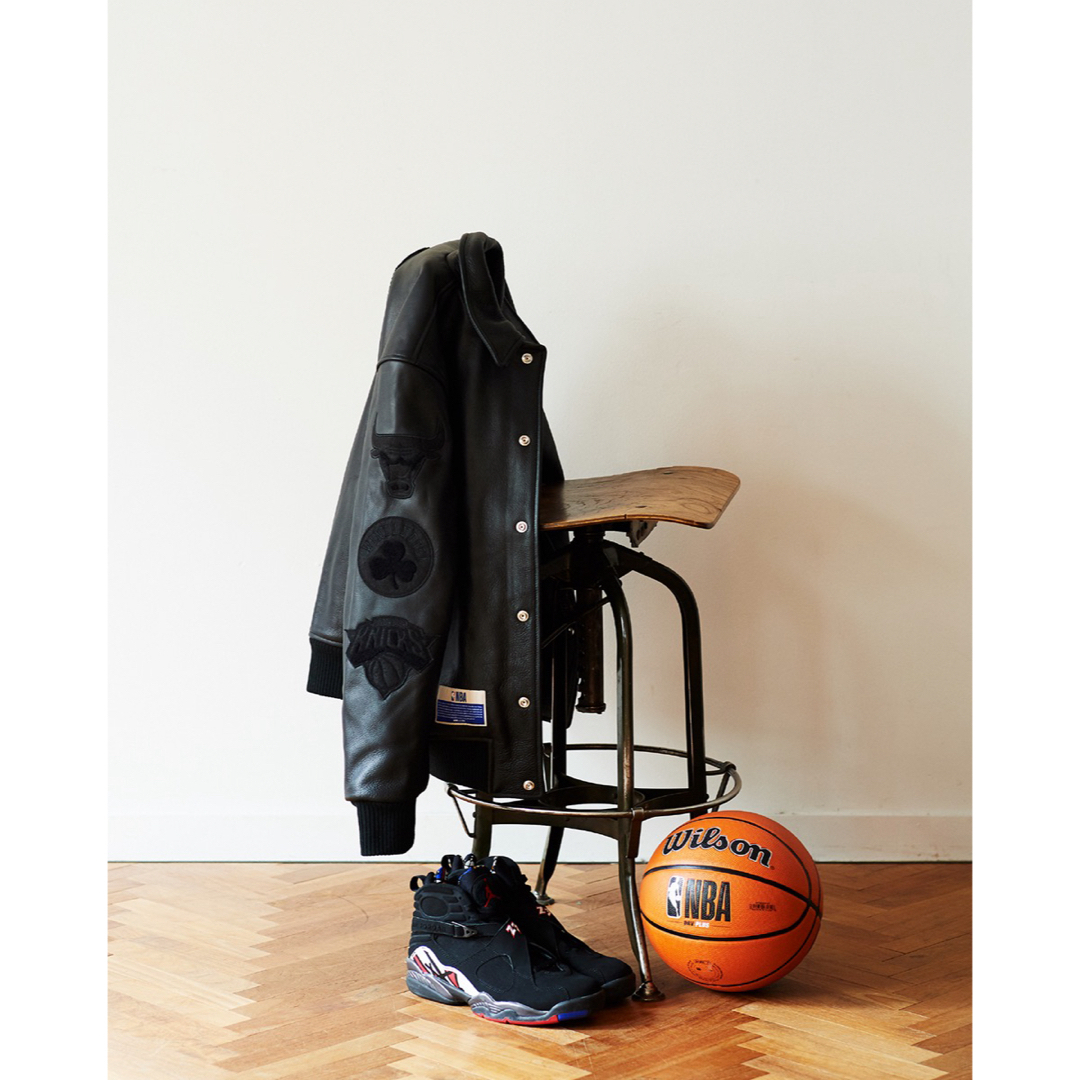 WIND AND SEA(ウィンダンシー)のWIND AND SEA NBA x Leather Jacket Black メンズのジャケット/アウター(レザージャケット)の商品写真