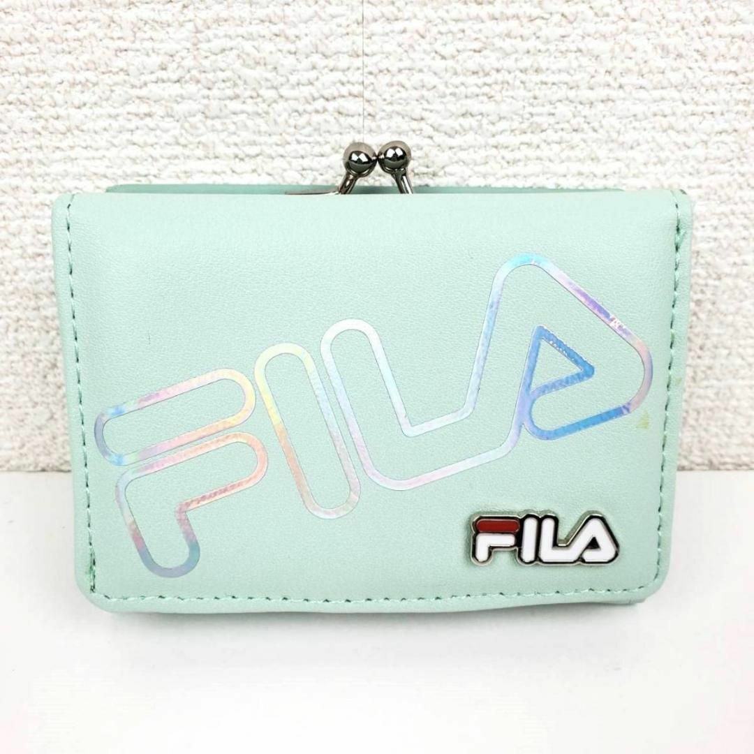 FILA(フィラ)のFILA オーロラビッグロゴ折りたたみ財布 3つ折り コンパクト ミント レディースのファッション小物(財布)の商品写真