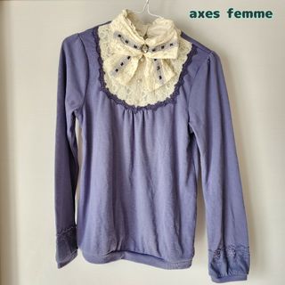 アクシーズファム(axes femme)のアクシーズファム トップス カメオブローチ リボン レース(カットソー(長袖/七分))