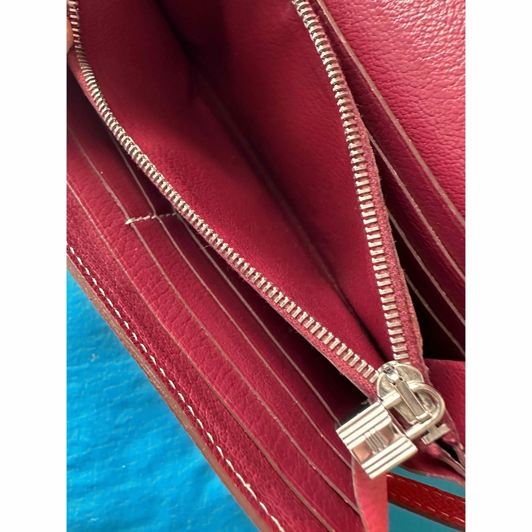 HERMES - HERMES ケリーウォレット ローズティリアン バイカラー HERMES - HERMES ケリーウォレット ローズティリアン バイカラー