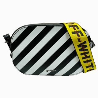 オフホワイト(OFF-WHITE)のOFF WHITE オフホワイト カメラバッグ ショルダーバッグ レザー ブラック ホワイト イエロー レディース メンズ(ショルダーバッグ)