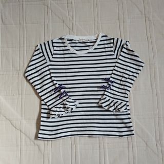 ブランシェス(Branshes)の袖口リボン&フリル長袖Tシャツ☆サイズ110(Tシャツ/カットソー)