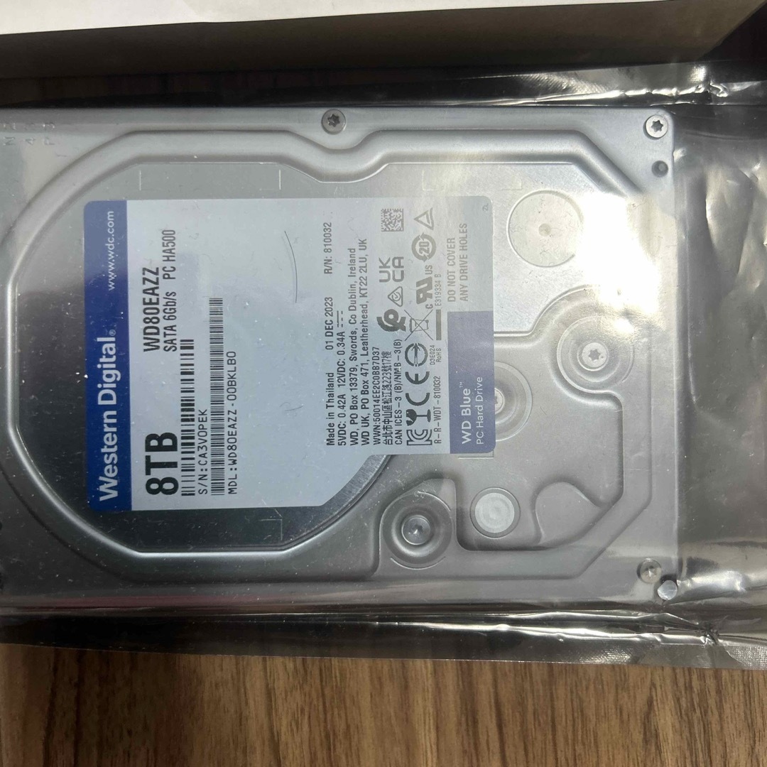 Western Digital(ウェスタンデジタル)のWD 3.5インチHDD 8TB 開封済み未使用 スマホ/家電/カメラのPC/タブレット(PCパーツ)の商品写真