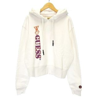 ゲス(GUESS)のゲス GUE88RISING パーカー ショート丈 フーディ プリント XS 白(パーカー)