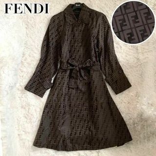 極美品✨FENDI トレンチコート ズッカ 総柄 Aライン 撥水 40サイズ