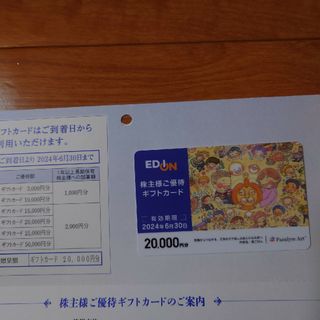 エディオン株主優待カード　20000円分(ショッピング)