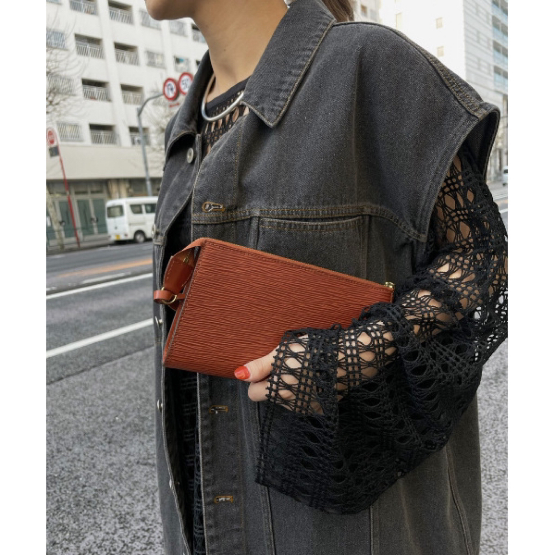 Ameri VINTAGE(アメリヴィンテージ)の＊試着のみ美品＊ アメリ MESH LAYERED DENIM JACKET レディースのジャケット/アウター(Gジャン/デニムジャケット)の商品写真