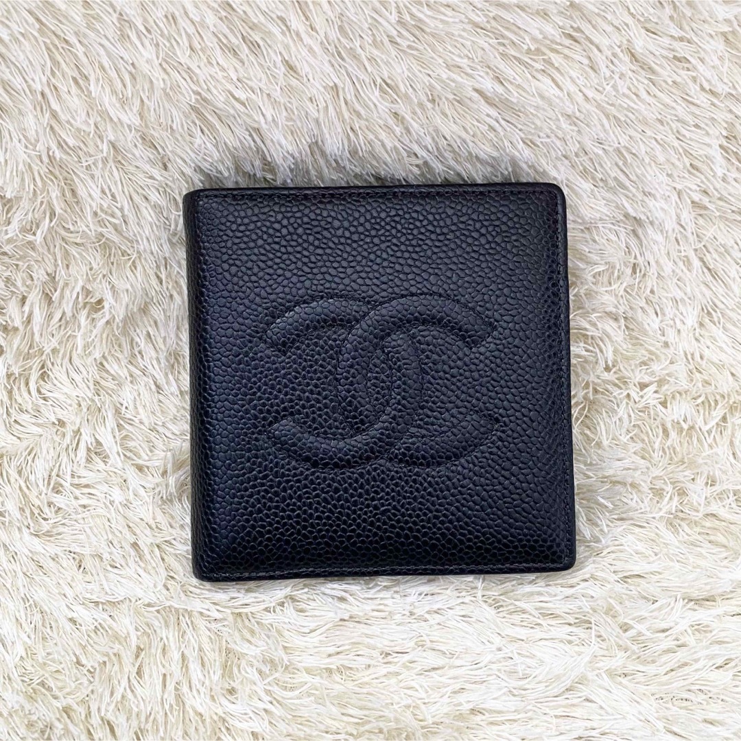 CHANEL(シャネル)のCHANEL✨シャネル キャビアスキン 二つ折り 財布 コンパクトウォレット レディースのファッション小物(財布)の商品写真