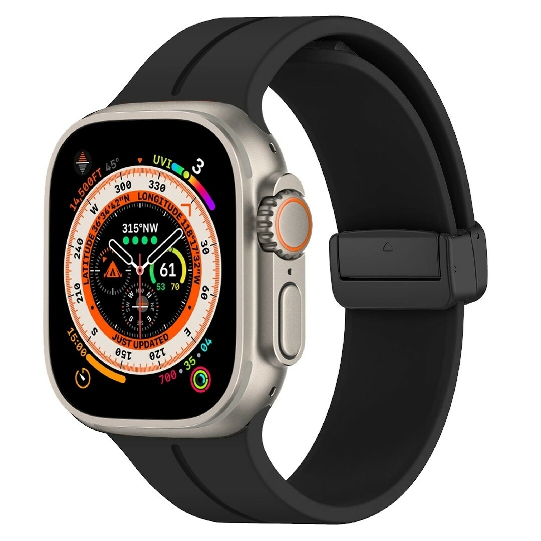 新品 Apple watch アップルウォッチ 交換 バンド ベルト シリコン メンズの時計(ラバーベルト)の商品写真