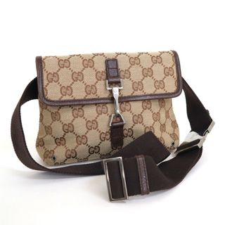 グッチ(Gucci)の【GUCCI】グッチ ウエストバッグ ボディバッグ GGキャンバス ベージュ×シルバー金具 92543/kr11660ar(ボディバッグ/ウエストポーチ)