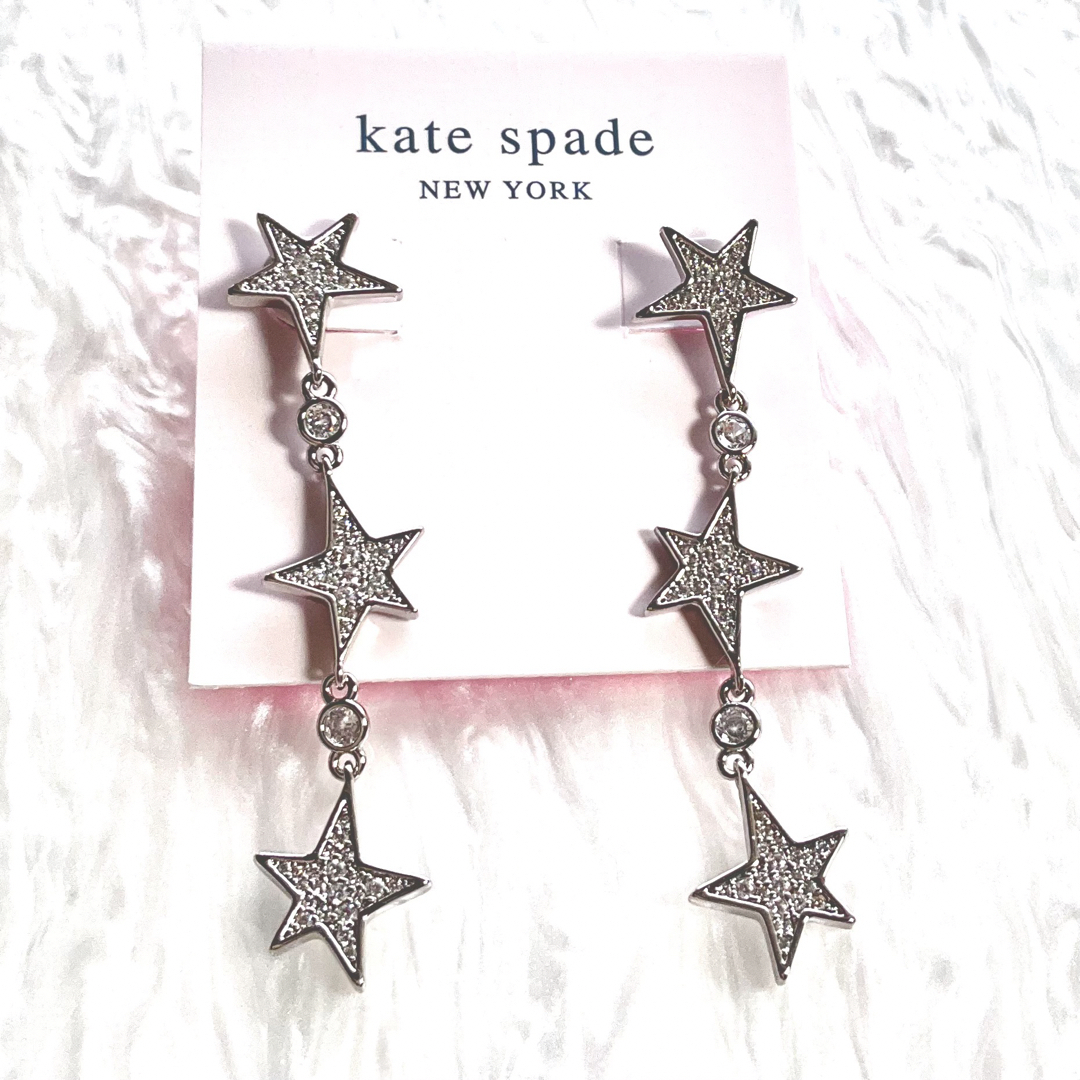 kate spade new york(ケイトスペードニューヨーク)のケイトスペード　ユーアーアスタークリスタルリニアピアス　１点のみ レディースのアクセサリー(ピアス)の商品写真