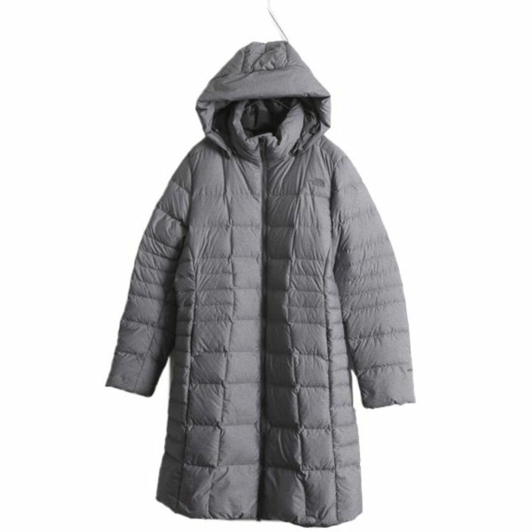 THE NORTH FACE(ザノースフェイス)のUS企画 ノースフェイス ロング ダウン コート レディース L 古着 The North Face ジャケット 550フィル ナイロン パーカー キルティング 灰 レディースのジャケット/アウター(ダウンコート)の商品写真