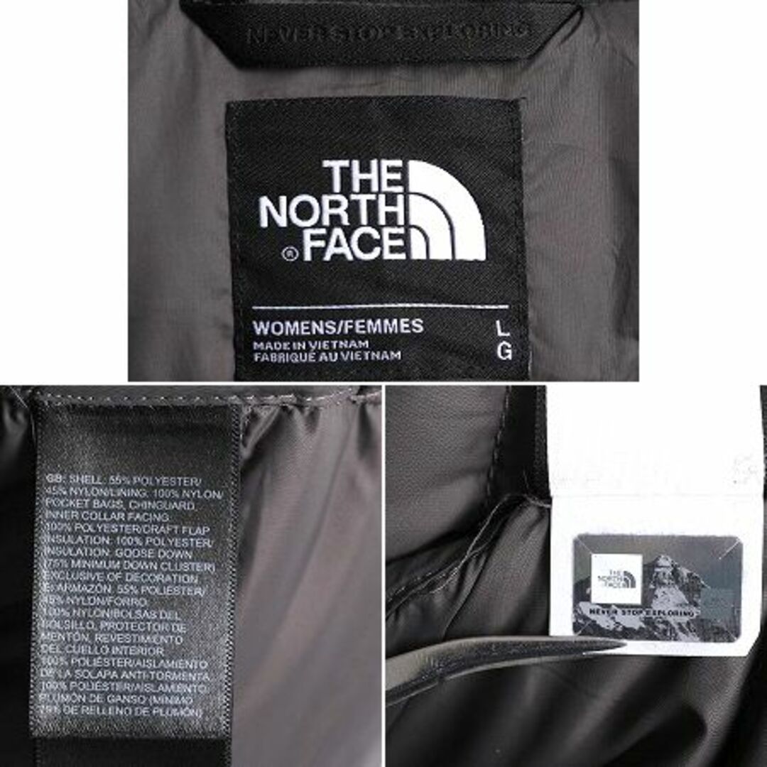 THE NORTH FACE(ザノースフェイス)のUS企画 ノースフェイス ロング ダウン コート レディース L 古着 The North Face ジャケット 550フィル ナイロン パーカー キルティング 灰 レディースのジャケット/アウター(ダウンコート)の商品写真