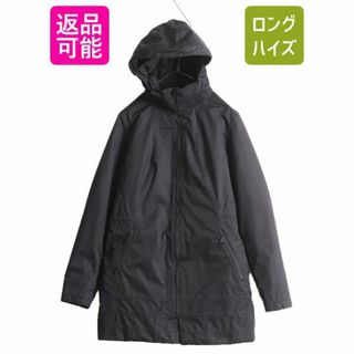 ザノースフェイス(THE NORTH FACE)のUS企画 ノースフェイス 中綿 ナイロン パーカー ジャケット レディース M / 古着 The North Face アウトドア ハーフ コート ジャンパー 黒(ブルゾン)