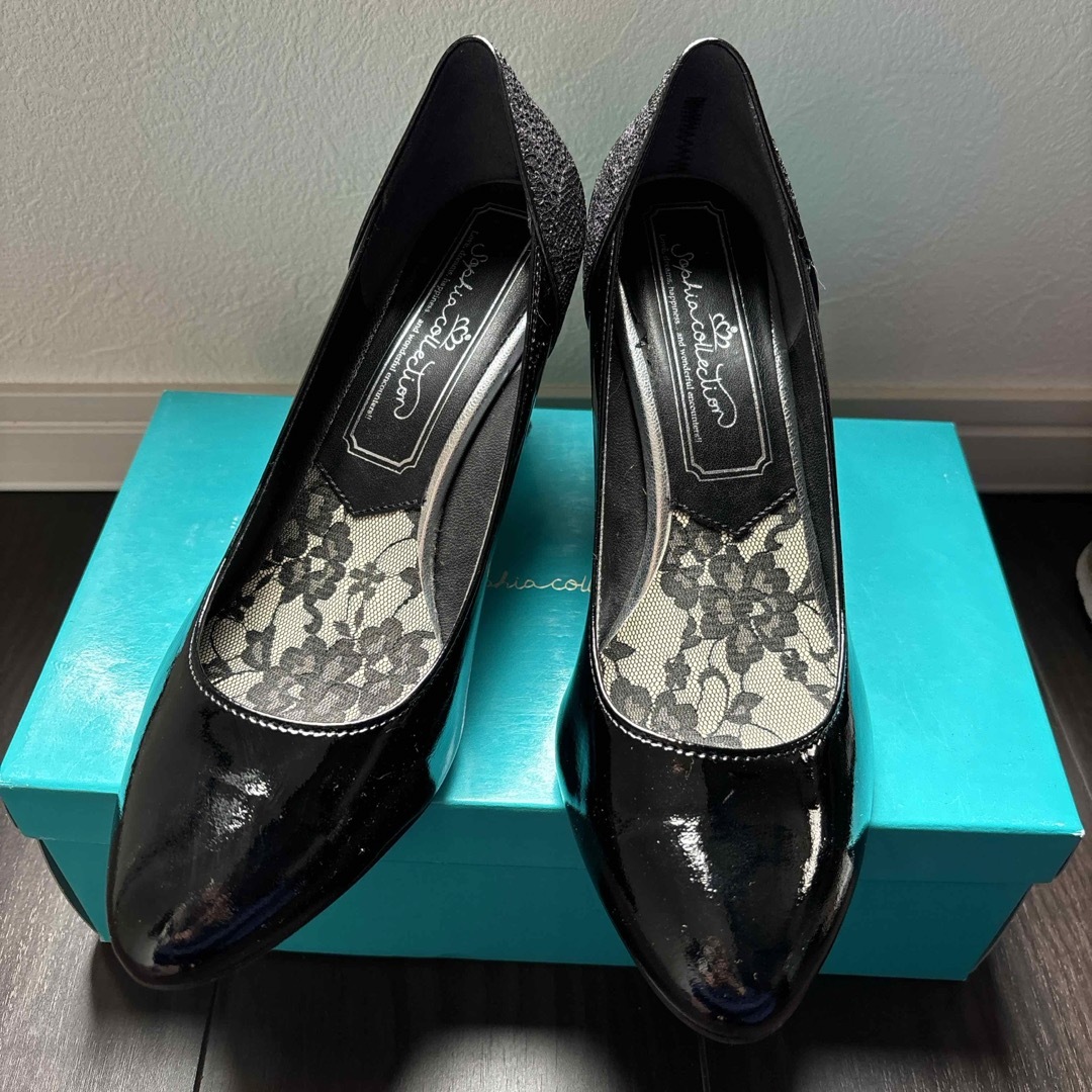 Sophia Collection エナメル×レースパンプス24.5㎝ レディースの靴/シューズ(ハイヒール/パンプス)の商品写真