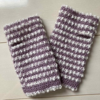 ハンドメイド　ハンドウォーマー　編み物(手袋)