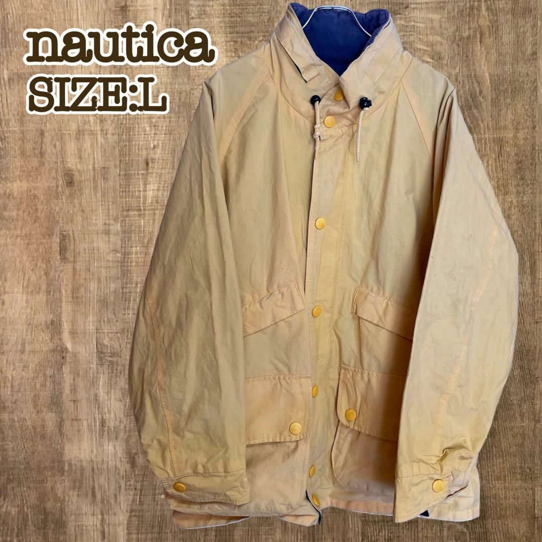 NAUTICA(ノーティカ)のnautica ノーティカ　マウンテンパーカー　コットン　イエロー　サイズL メンズのジャケット/アウター(マウンテンパーカー)の商品写真