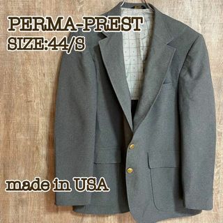 PERMA-PREST パーマプレスト　ジャケット　グレー　金ボタン　USA製S(テーラードジャケット)