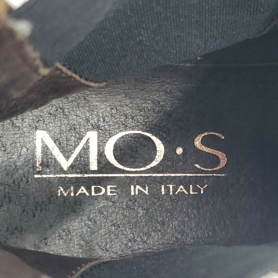 イタリア製★MO・S★約25.5cmレザーサイドゴアブーツこげ茶ブラウン 756 メンズの靴/シューズ(ブーツ)の商品写真