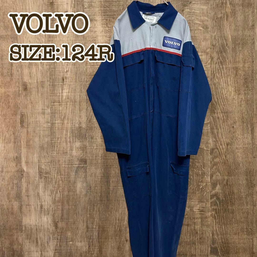 VOLVO ボルボ　つなぎ　オールインワン　ブルー×ライトグレー　124R メンズのパンツ(サロペット/オーバーオール)の商品写真