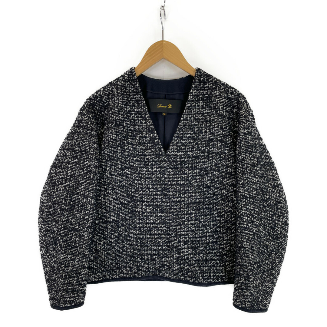 Drawer(ドゥロワー)のドゥロワー WINTER1 ツイードVネックブラウス 38 レディースのトップス(シャツ/ブラウス(長袖/七分))の商品写真