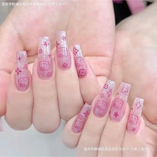 モノグラム×キティちゃん ネイルシール 🎀PINK🎀(ネイル用品)