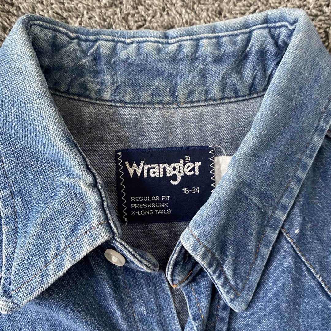 Wrangler(ラングラー)の80's wranger デニム　シャツ ブリーチ ダメージ加工 古着 メンズのトップス(シャツ)の商品写真