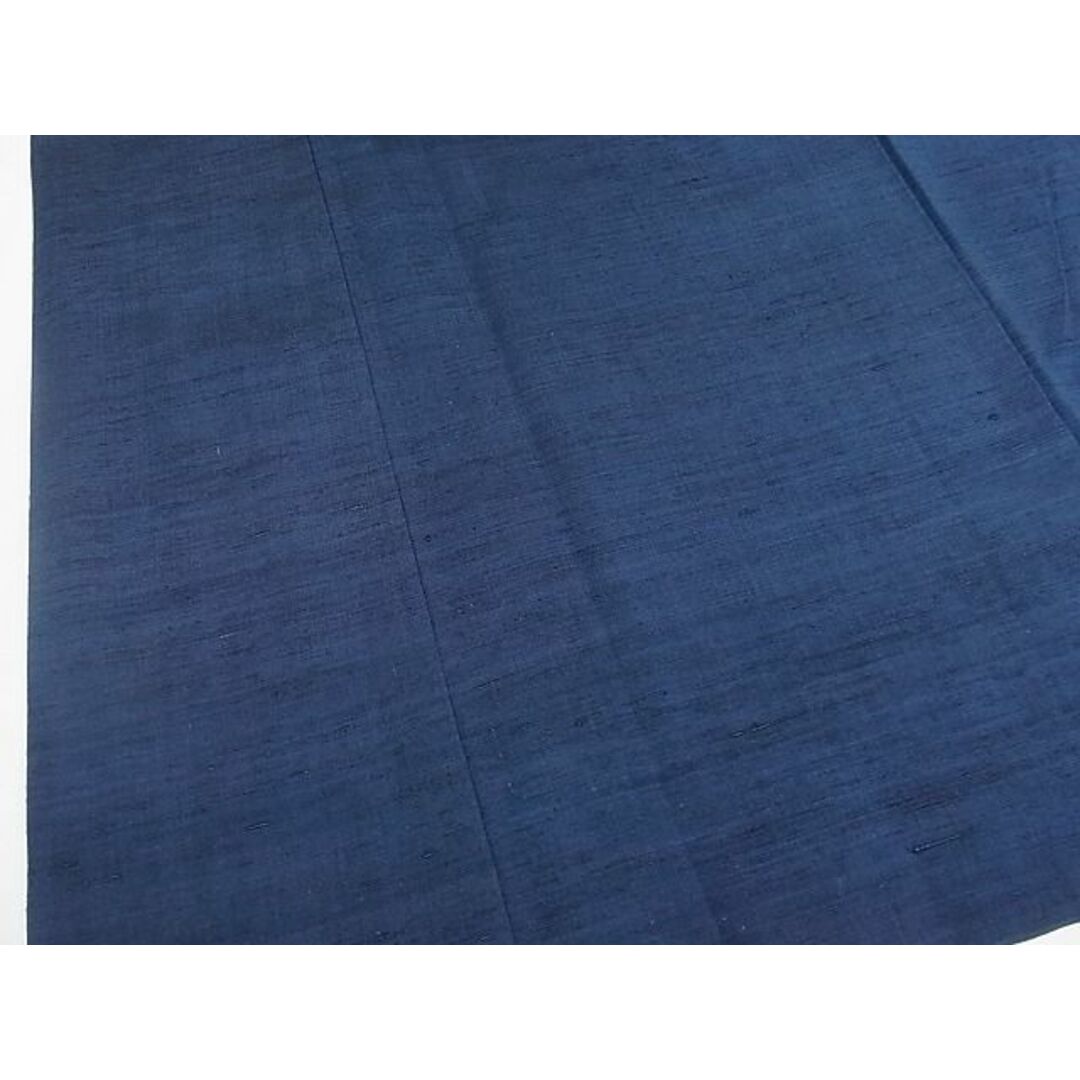 平和屋川間店■男性　紬　アンサンブル　色無地　濃藍色　正絹　逸品　A-br2968 メンズの水着/浴衣(着物)の商品写真