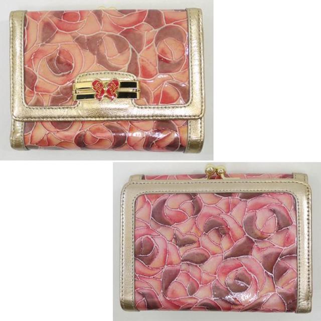 ANNA SUI(アナスイ)のアナスイANNA SUIピンク薔薇ステンドグラス風がま口付3折財布S36050 レディースのファッション小物(財布)の商品写真