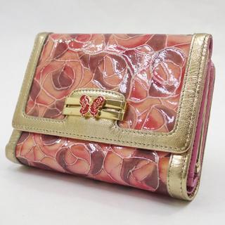 アナスイ(ANNA SUI)のアナスイANNA SUIピンク薔薇ステンドグラス風がま口付3折財布S36050(財布)
