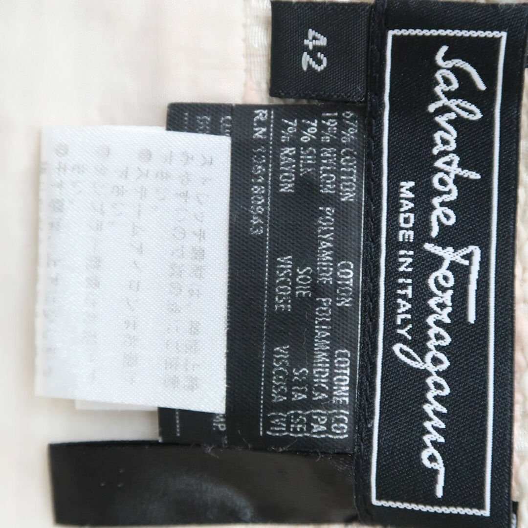 Ferragamo(フェラガモ)のSalvatore Ferragamo フェラガモ ツイードスカート 42 コットン他 ひざ下丈 レディース AY5109A70  レディースのスカート(ミニスカート)の商品写真