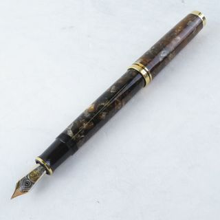 ペリカン(Pelikan)の美品 PELIKAN ペリカン スーベレーン M800 18C-750 EF 18金 万年筆 ルネッサンスブラウン 全長:14 吸入式 希少 レア 限定 HY847W3 (その他)