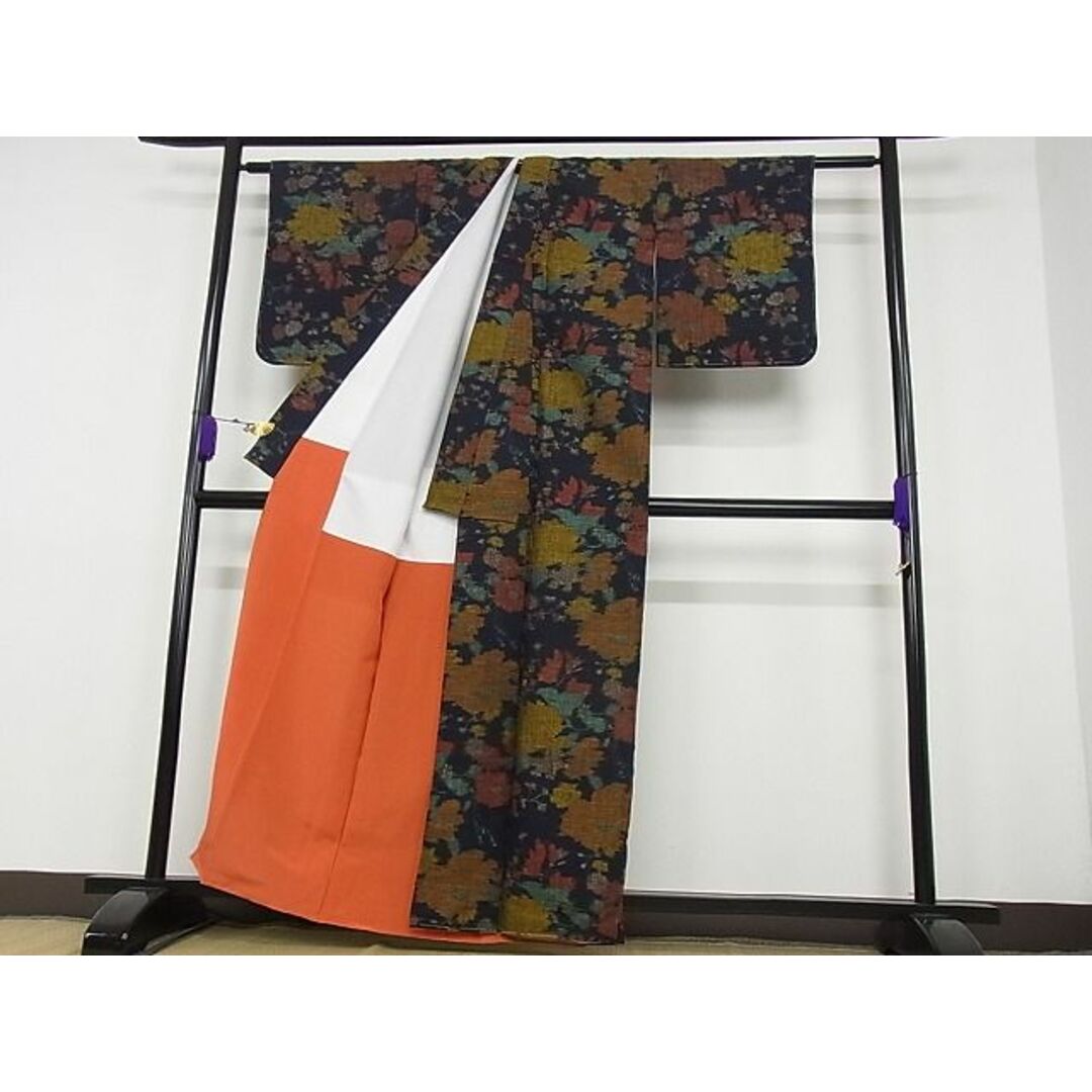 平和屋川間店□上質な小紋 草花文 着丈159cm 裄丈62.5cm 正絹 逸品 未 ...