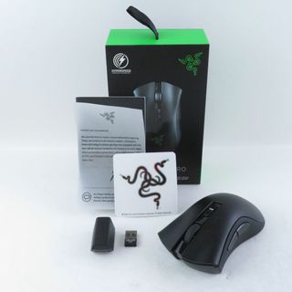 レイザー(LAZER)の美品 RAZER レイザー DEATHADDER V2 PRO(RZ01-03350100-R3A1) ワイヤレスゲーミングマウス 無線 黒 ゲーム eスポーツ PC周辺機器 HU896 (PC周辺機器)