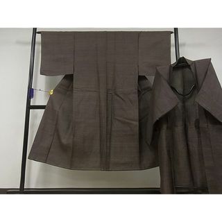 平和屋川間店■男性　紬　アンサンブル　格子　正絹　逸品　未使用　B-wt5958(着物)